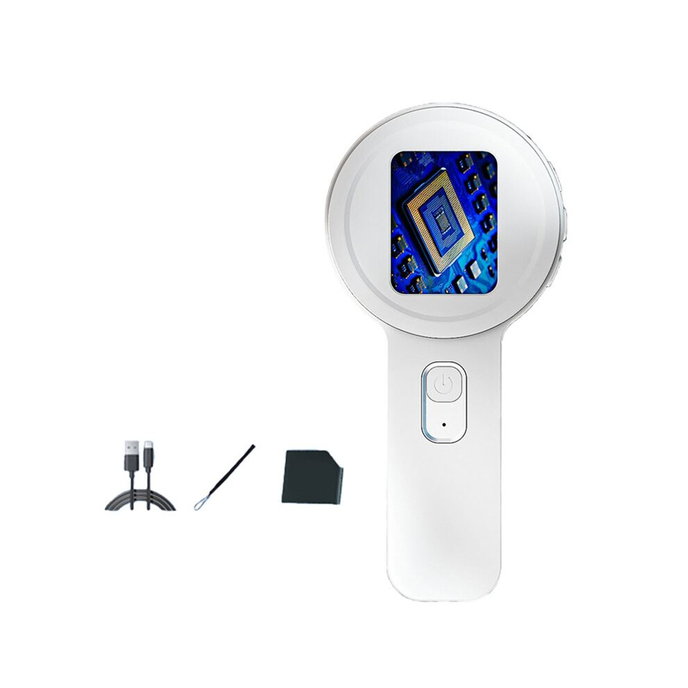 Type-C Handheld Digital High-Definition Microscope Jewelry Magnifying Glass for Identification Maintenance White