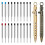 2Pack Bolt Action Pen Set, Hexagonal Solid Brass Pocket Pen with 20 Ballpoint Refills C 2