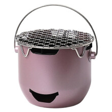 Camping Charcoal Stove, Portable Tea Cooker with Grill, Outdoor, Violet