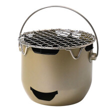 Camping Charcoal Stove, Portable Tea Cooker with Grill, Outdoor, Olive Green