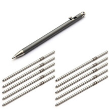 Titanium Bolt Action Ballpoint Pen Portable Pocket Pen with Replacement Refill for Office Signature Writing Tool B