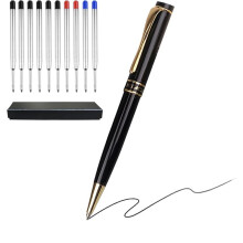 Luxury Metal Ballpoint Pens,Pen Set Medium Point 1.0mm(10 Pcs Refills)Fancy Pens,Nice Pens for Journaling,Writing,Office