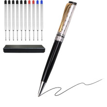 Penna A Sfera In Metallo di Lusso, Set di Penne A Punta Media da 1,0 mm (10 Ricariche), Penne Eleganti, Belle Penne per Diario, Scrittura, Ufficio B