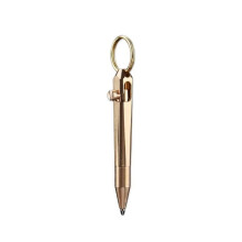 Brass Quick Release Writing Pen Keychain Business Signature Ballpoint Pen Student Office Stationery Brass