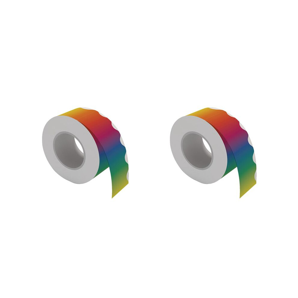 2X Rainbow Bulletin Board Stickers Colorful Straight Bulletin Border Trim Border Trim For Classroom Chalkboard 4713018012250