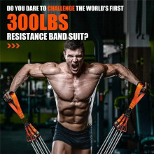 300LBS Hoge Sterkte Weerstandsbanden Trainingsset Trekker Elastische Band Spankoord Fitness Trekkoord Oranje