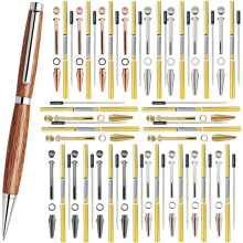 20 Pack Slimline Pen Kit - 7mm Wood Turning Twist Pen Kits with Refills, Brass Hardware&5 Finishes for DIY Lathe Turning