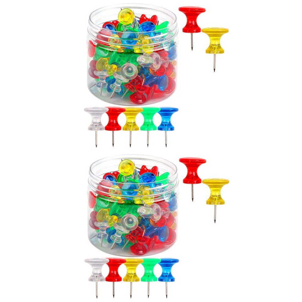 Push Pins 200-Pack Large Thumbtacks Used For Cork Board Bulletin Board With Plastic Case 4712693144454