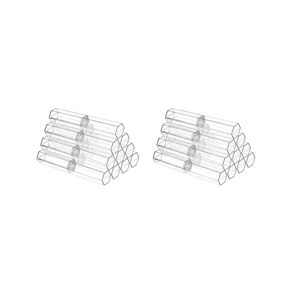 20 Pcs Acrylic Pen Boxes Clear Ballpoint Pen Case Pencil Gift Box Pen Storage Container Hexagon Single For School Office 6031536158075