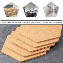 6Pcs Hexagon Cork Board Tiles Self Adhesive Thick Corkboards for Wall Memo Boards Pin Board Decorative Bulletin Board