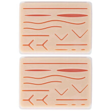 2X Almohadilla de Sutura Mejorada de 3 Capas Con Heridas para Practicar la Sutura: No Se Separa, Rasga Ni Rasga Fácilmente