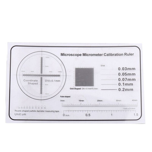2X Microscope Correction Ruler Optical Correction Sheet Precision Instrument Detection Film Calibration Plate,B 1