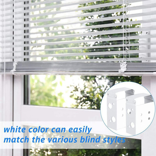 12 Pieces Blind Brackets 2 Inch Low Profile Box Mounting Bracket for Headrail (White) 2