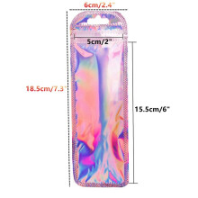 500 Peças Caneta Holográfica Resselável Bolsa à Prova de Cheiro com Fecho de Zíper Sacos de Embalagem para Caneta Saco de Armazenamento Selável