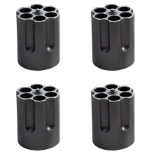 4X Portalápices de Revólver con Diseño de Cilindro de 6 Ranuras, Adorno Creativo de Oficina de Aleación de Aluminio Antideslizante Resistente