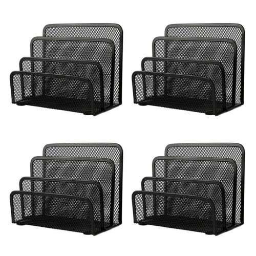 4X Desk Mail Organizer Small File Holders Letter Organizer Document/Filing/Folders/Paper Organizer for Desktop