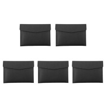 5X PU Leder A4 Aktenordner Dokumenten Halter Wasser Dichter Portfolio Umschlag Ordner Etui mit Schnappen Verschluss (Schwarz)
