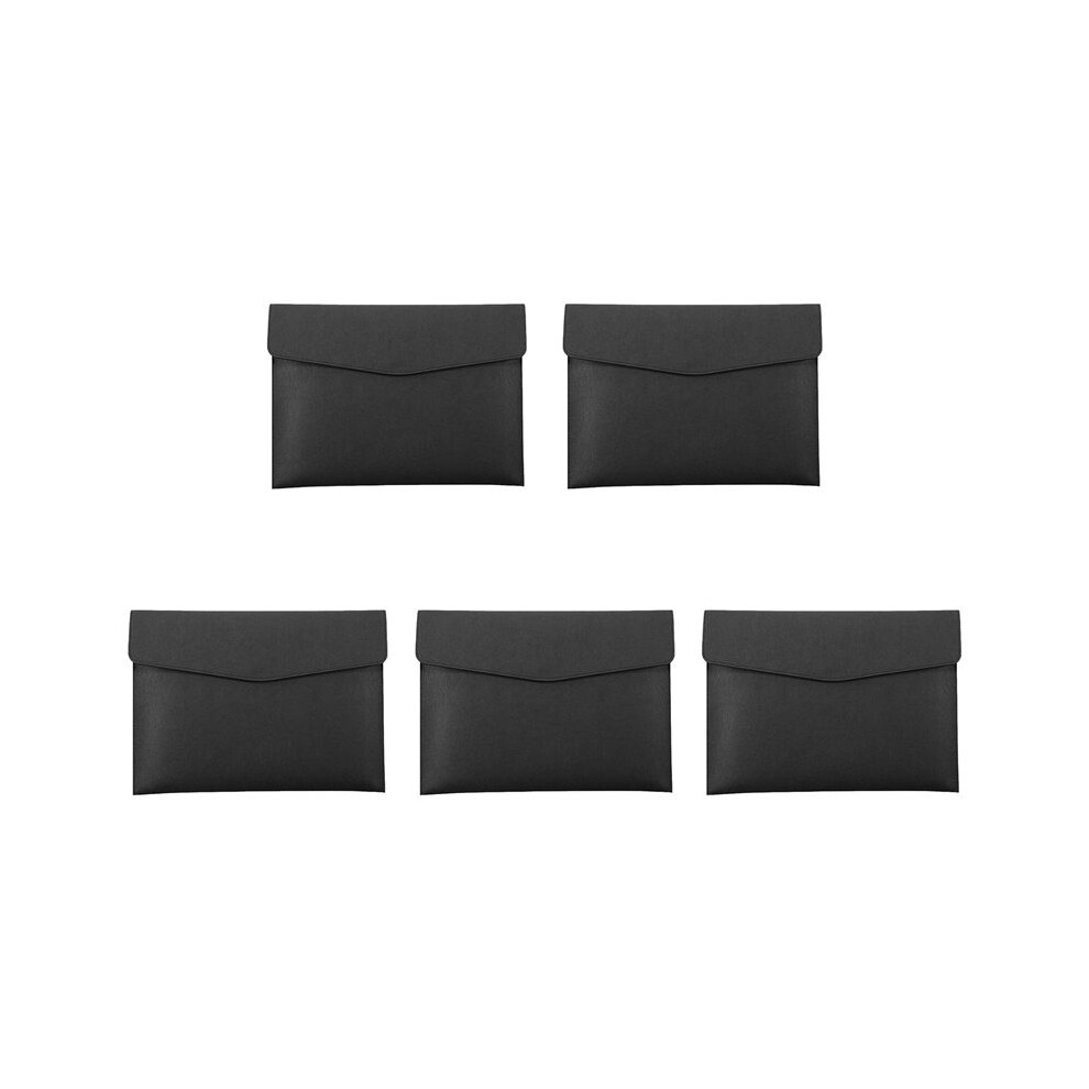 5X Pu Leather A4 File Folder Document Holder Waterproof Portfolio Envelope Folder Case With Snap Closure(Black) 6032834474966