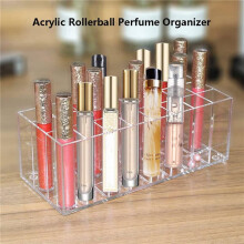 2X Organizer Acrylic Travel Perfume Holder Beauty Scent Holder 24 Space Clear Tall Organization Container Storage