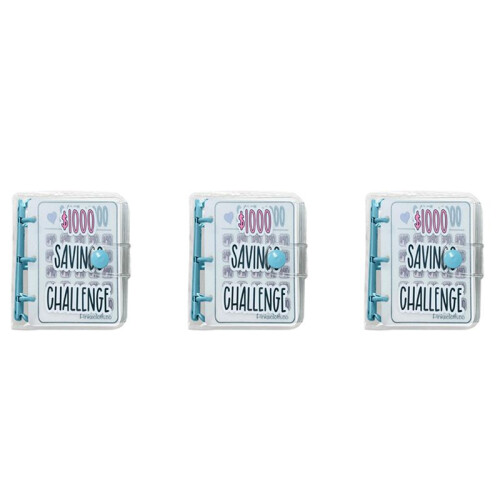 3X 1000 Savings Challenge Binder, Money Saving Binder, Savings Challenges Book with Envelopes, A