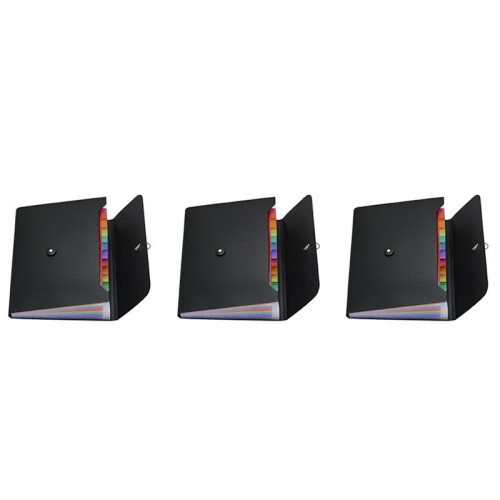 3X File Organizer Expanding File Folder, 13 Pockets , A4 Letter Size Paper Document Receipt Folder for Classroom, Home