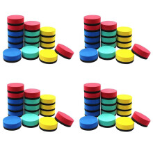 64 Pack Dry Erase Erasers Magnetic Whiteboard Erasers Chalkboard Cleaners Dry Erasers Wiper (4 Colors, 2 X 2 Inch)