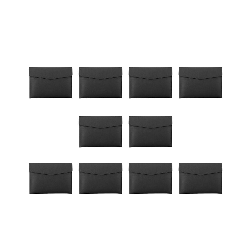 10X Pu Leather A4 File Folder Document Holder Waterproof Portfolio Envelope Folder Case With Snap Closure(Black) 6032804143380