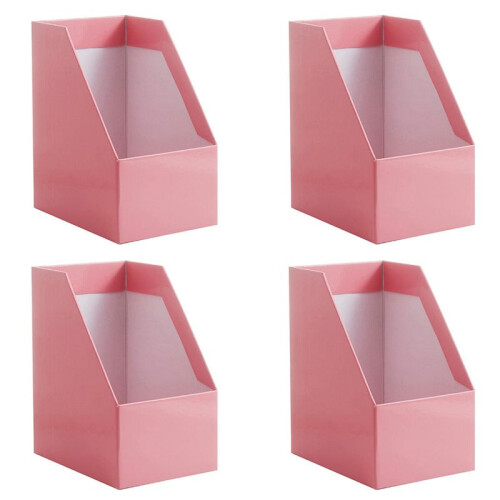 4X  Paper Magazine Rack Bookend Large Book Stand File Holder Foldable Documents Organizer Office Storage Rack 1