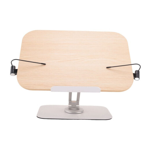 2X Book Stand for Reading, Adjustable Bracket with 360 Rotating Base & Page Clips, Foldable Desktop 1