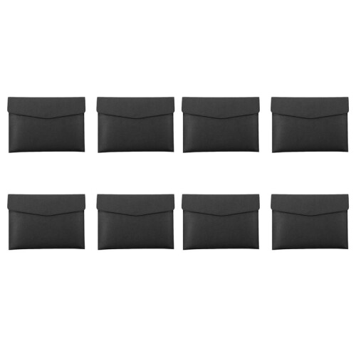 8X PU Leather A4 File Folder Document Holder Waterproof Portfolio Envelope Folder Case with Snap Closure(Black) 1
