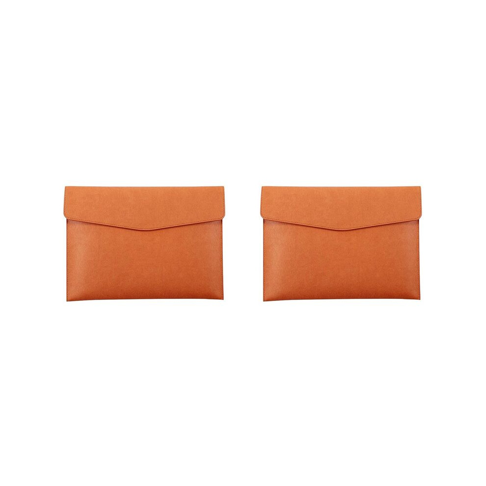 2X Pu Leather A4 File Folder Document Holder Waterproof Portfolio Envelope Folder Case With Snap Closure(Brown) 6031368440522