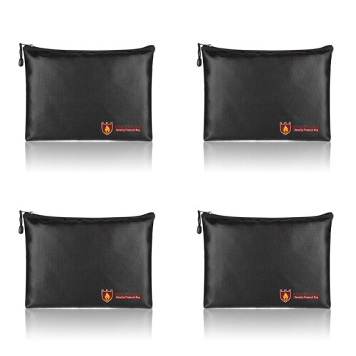 4X Fireproof Document Bag,Waterproof and Fireproof Document Bags,Fireproof Money Bag for A4 Document Holder