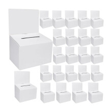 Paquete de 24 Urnas de Cartón con Ranura, Cajas para Rifas de 6x6 Pulgadas, Cajas de Sugerencias con Ranura Extraíble, Cajas para Donaciones