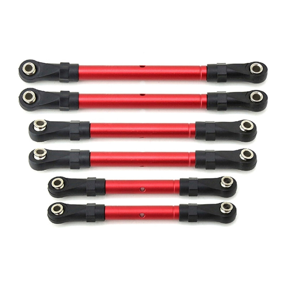 Rc Steering Linkage And Tie Rods Upgrade For Traxxas Slash Rustler Hoss, Alloy 6Pcs Red 9174973029526