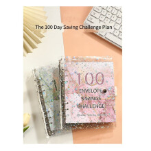 100 Envelope Challenge Binder Savings Binder for Save 5050 with Cash Envelopes for Budget Planning