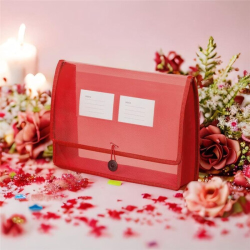 5Pack A4 Plastic File Wallet Envelope Expanding File Folder& Label Pocket Clear Colored Waterproof for Office Home