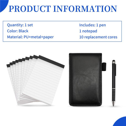 12 PçS Conjunto de Suporte para Blocos de Notas de Bolso Pequeno  Suporte para Bloco de Notas de Bolso com 10 PçS 3 Polegadas X 5 Polegadas Refil 2