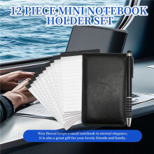 12 PièCes Petit Porte-Bloc-Notes de Poche Ensemble Porte-Bloc-Notes de Poche avec 10 PièCes 3 Pouces X 5 Pouces Recharges de Carnet de Notes