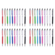 40 PeçAs Caneta EsferográFica de Cristal a Granel Brilhante 2 em 1 Tela de Cristal Fino Diamante Caneta Caneta EsferográFica de Tinta Gel Preta com