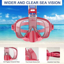 Snorkelmask Vikbar Dykmasksats med Dry Top System och KamerafäSte, Anti-Imma Professionell Snorkelutrustning-B S