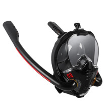 Snorkeling Mask Double Tube Silicone Diving Mask Adult Swimming Mask Diving Goggles Underwater Breathing Mask-A