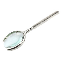 10X Vintage Reading Magnifier Hand-Held Magnifying Glass with Optical Glass Magnifying Glass Lens Magnifie,Silver