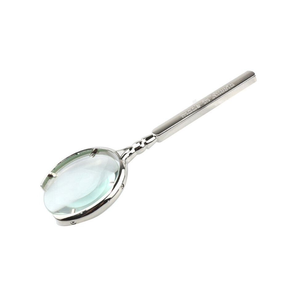 Semoic Silver 10X Vintage Reading Magnifier Hand-Held Magnifying Glass With Optical Glass Magnifying Glass Lens Magnifie,