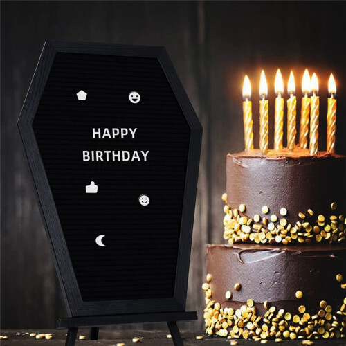 Black  Letter Board, Gothic Message Board Office Home Decor Letter Board with 340 White Changeable Characters 2