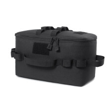 Outdoor-Camping-Aufbewahrungstasche, Gasherd, Kanister, Topf, Tragetasche, Picknick-Tasche, Kochgeschirr, Utensilien, Organizer, Schwarz