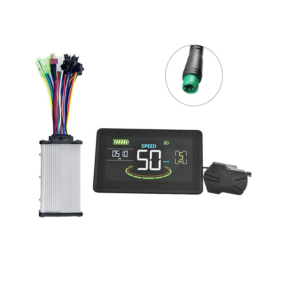 H6c Electric Bike Lcd Display 24V-60V+36V 350W Sine Wave Controller Color Screen With Usb Uart For Electric Bike(5Pin) 6033987368522