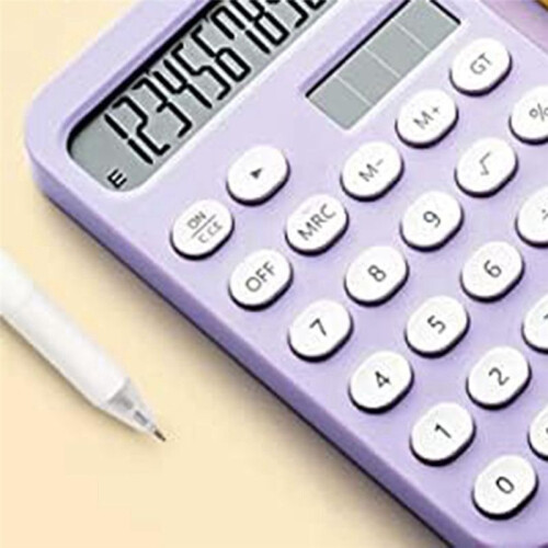 2 Pcs Desk Calculator Basic Calculator 12 Digit Pocket Calculators Desktop with LCD Display for Office and School