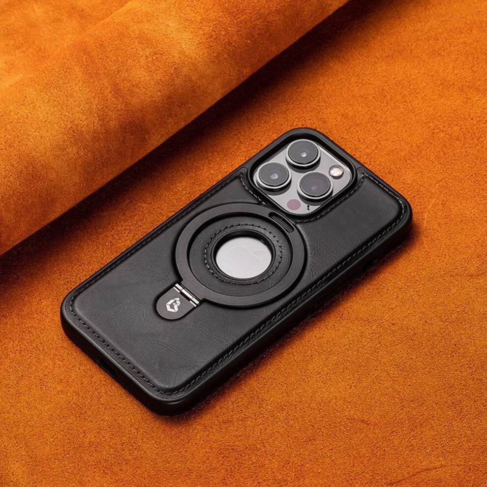 Shockproof Leather Case For Iphone 16Plus With Magnetic Stand And Fullcoverage Protection Black 9073542451983