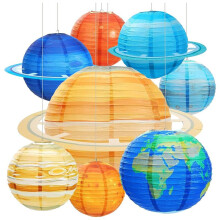 Lanterne di Carta Spaziale da 8 Pezzi Lanterne di Pianeti del System Solare Multicolore da 12 Pollici Forniture per Feste A Tema Sullo Spazio Esterno