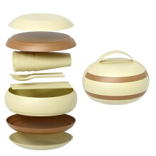 Juego de Platos de Picnic para Acampar, (17 Piezas) Juego de Cubiertos Reutilizables de PláStico PortáTil, Plato y Taza Esenciales para Exteriores